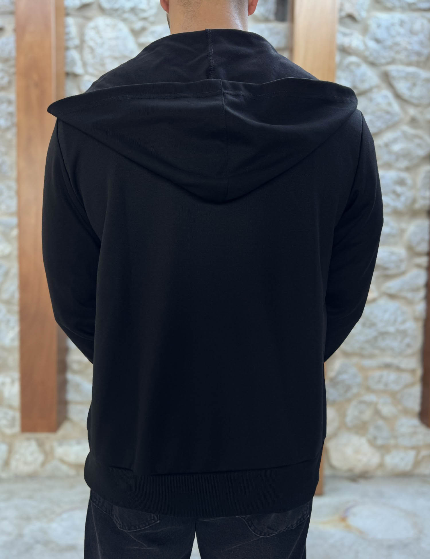 Origin ανδρική μαύρη ζακέτα με κουκούλα 261077M φωτογραφία